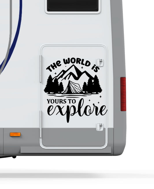 Aufkleber The world is yours to explore