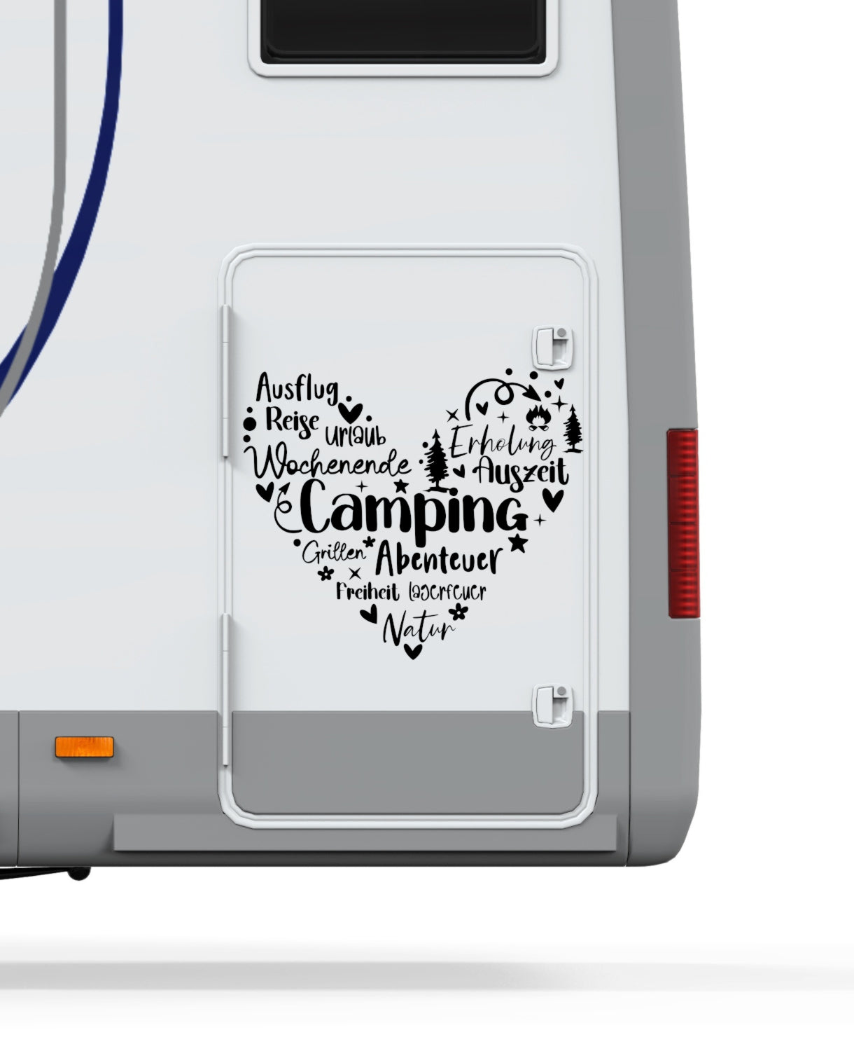 Aufkleber Camping Herz