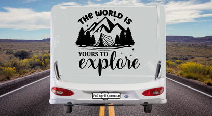 Aufkleber The world is yours to explore