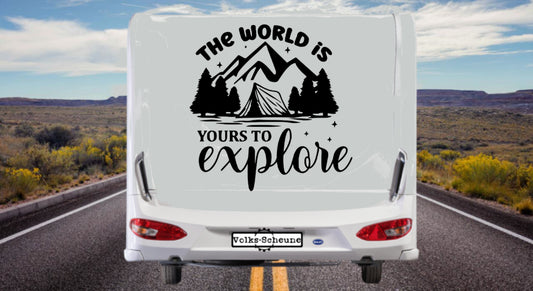 Aufkleber The world is yours to explore