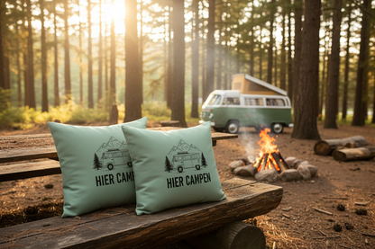 Aufkleber Hier Campen