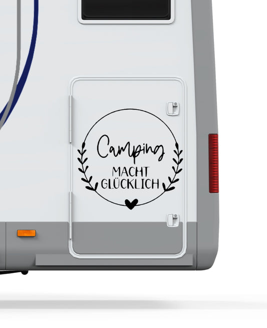 Aufkleber Camping macht glücklich