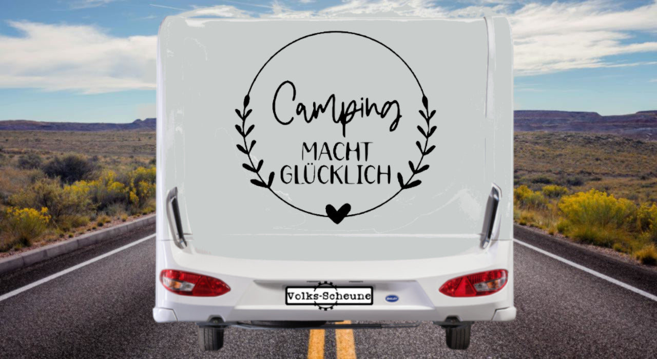 Aufkleber Camping macht glücklich