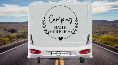 Aufkleber Camping macht glücklich