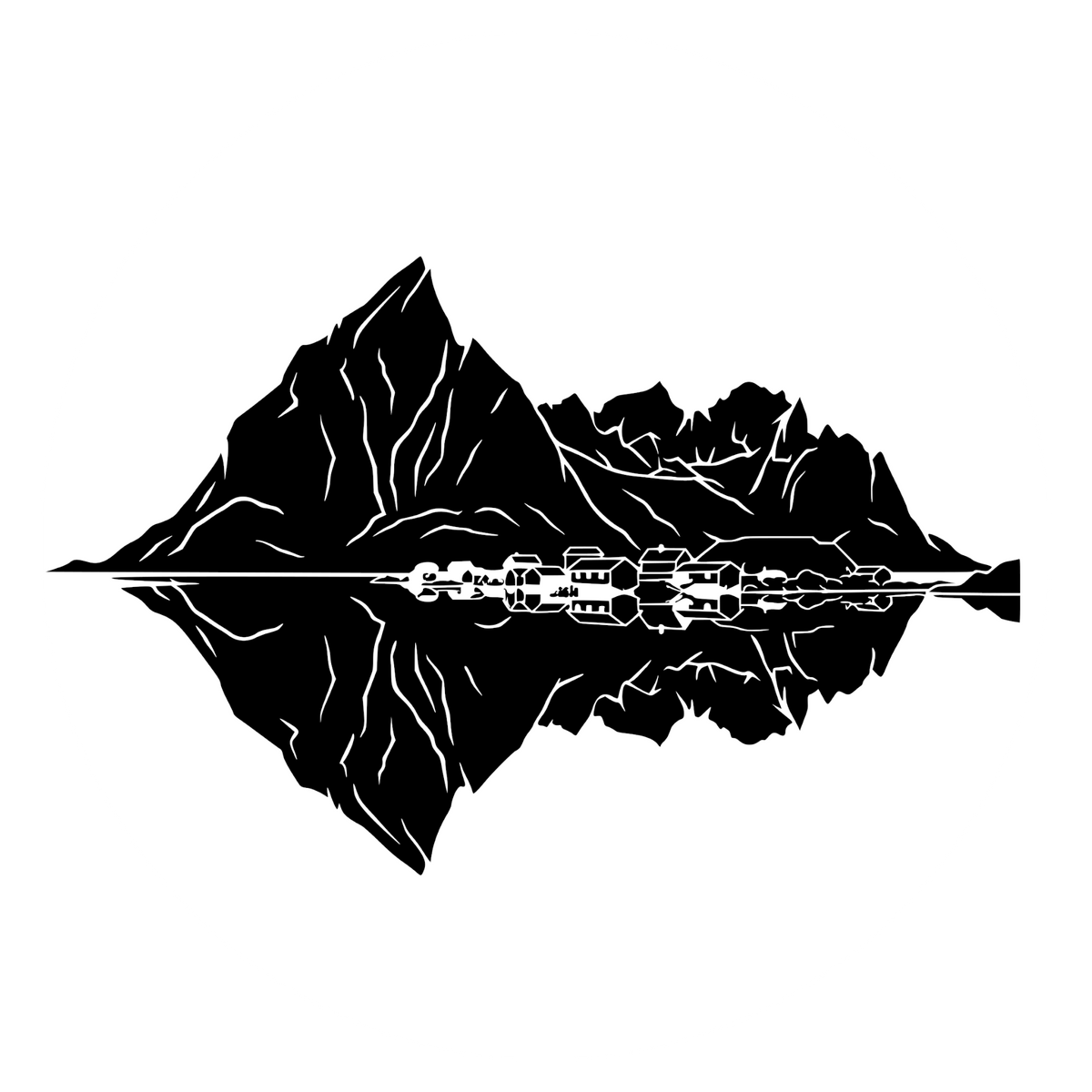 Aufkleber Lofoten Silhouette