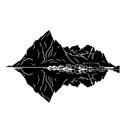 Aufkleber Lofoten Silhouette