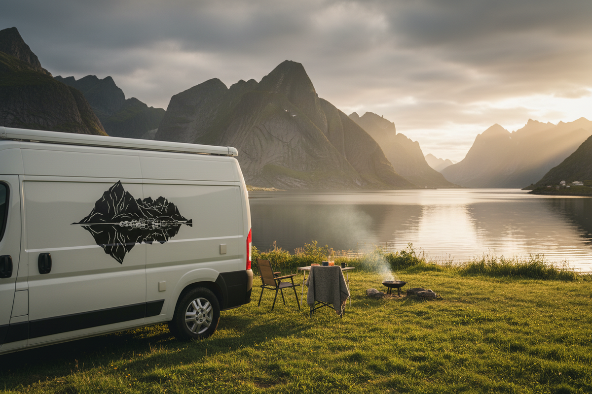 Aufkleber Lofoten Silhouette