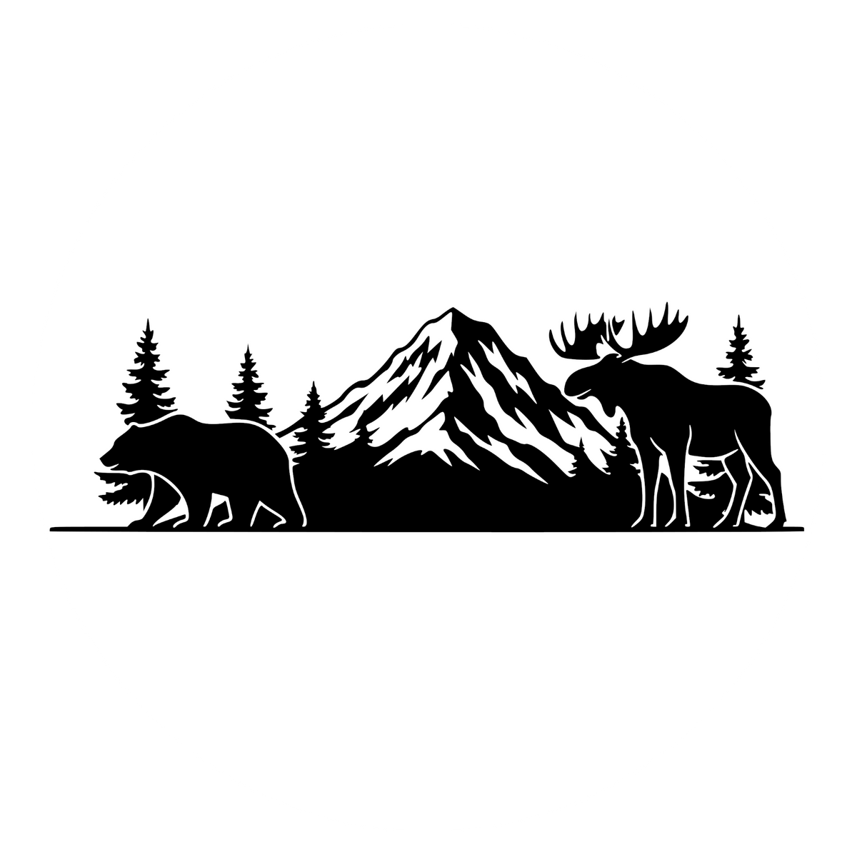 Aufkleber Alaska Silhouette