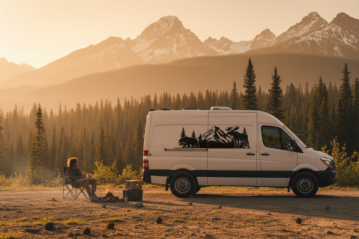 Aufkleber Alaska Silhouette
