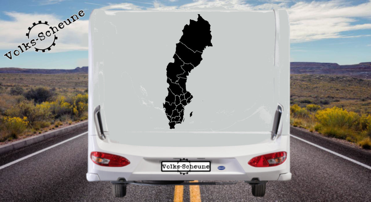 Aufkleber Landkarte Schweden