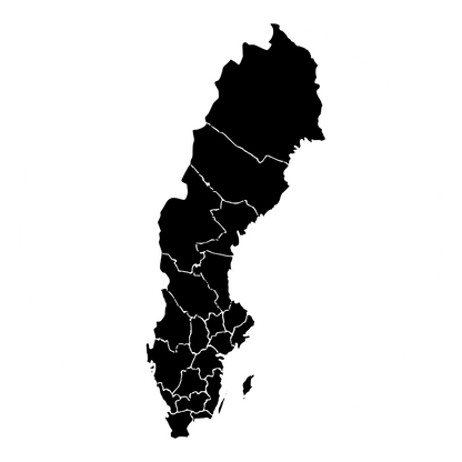 Aufkleber Landkarte Schweden