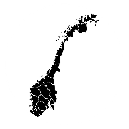 Aufkleber Landkarte Norwegen