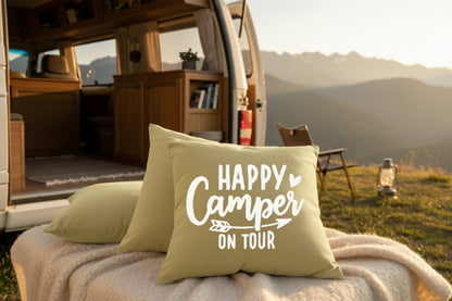 Kissen mit DTF-Druck - Happy Camper on Tour