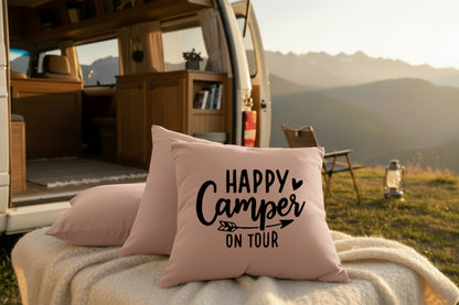 Kissen mit DTF-Druck - Happy Camper on Tour