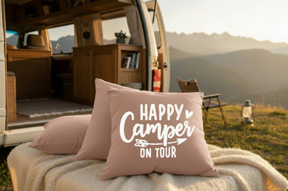 Kissen mit DTF-Druck - Happy Camper on Tour