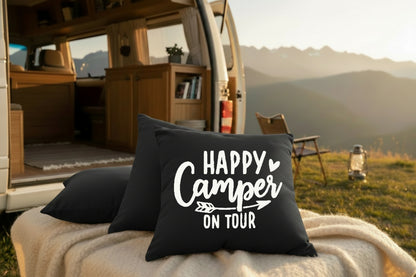 Kissen mit DTF-Druck - Happy Camper on Tour
