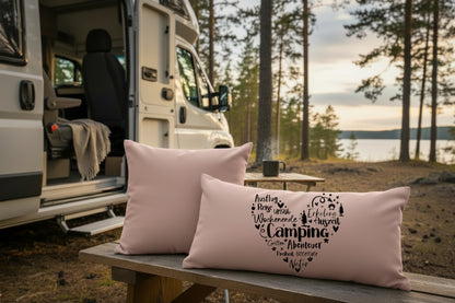 Kissen mit DTF-Druck - Camping Herz