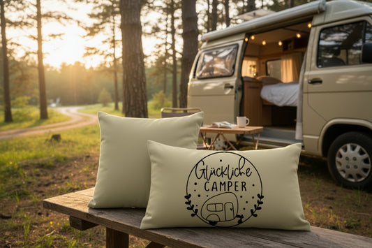 Kissen mit DTF-Druck - Glückliche Camper