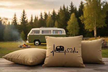 Kissen mit DTF-Druck - Herzschlag Camper