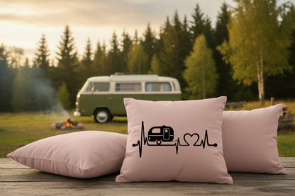 Kissen mit DTF-Druck - Herzschlag Camper