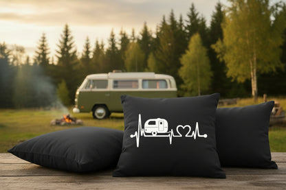 Kissen mit DTF-Druck - Herzschlag Camper