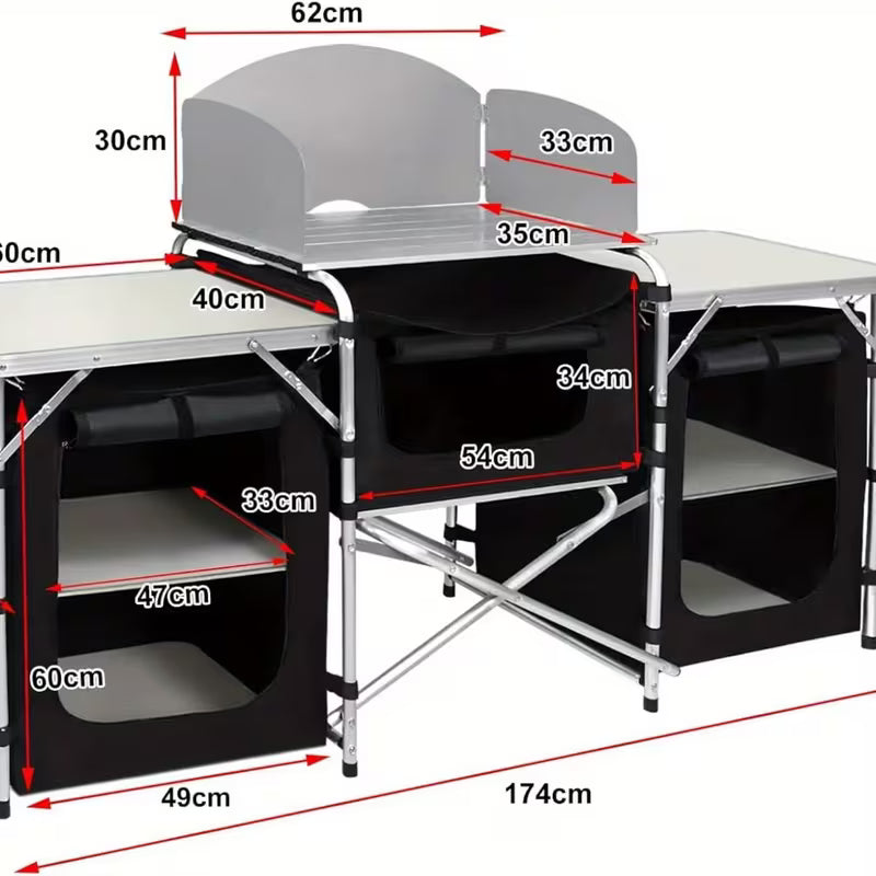 Camping - Klappbarer Camping-Küchenschrank