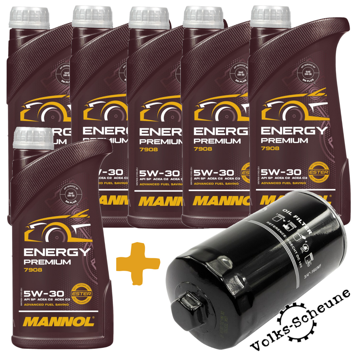MANNOL 6-Liter-Öl-Set 5W-30 mit Ölfilter für VW T4 2,5 Benzin AET, APL, AVT, AAF, ACU, AEU