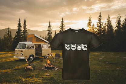 Tshirt mit Druck - Eat Sleep Camp Repeat