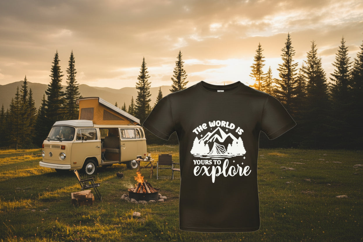 Tshirt mit Druck - The World is yours to explore