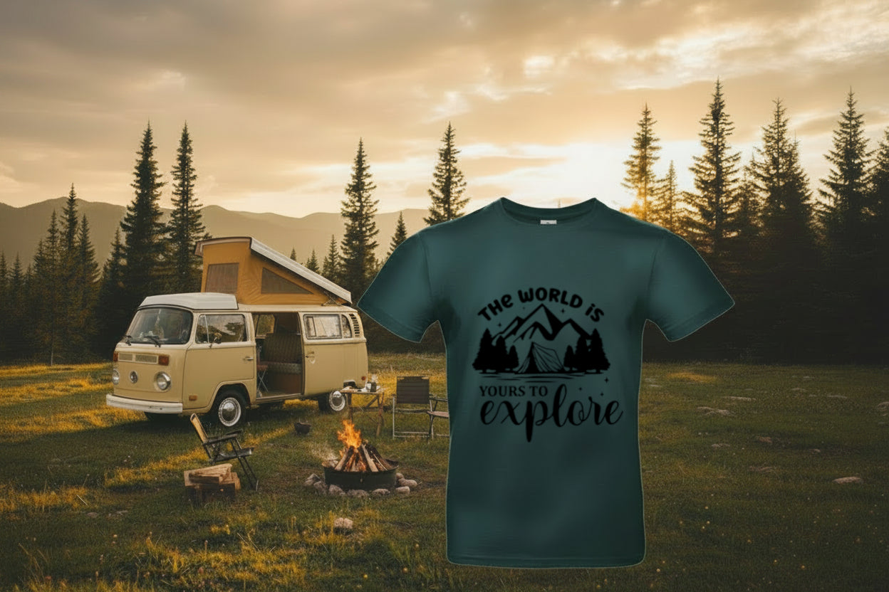 Tshirt mit Druck - The World is yours to explore