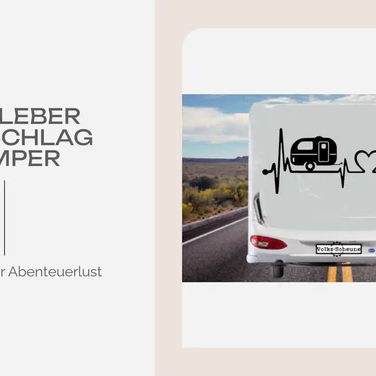 Aufkleber Herzschlag Camper by@Outfy